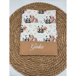 Protège carnet de santé panda marron