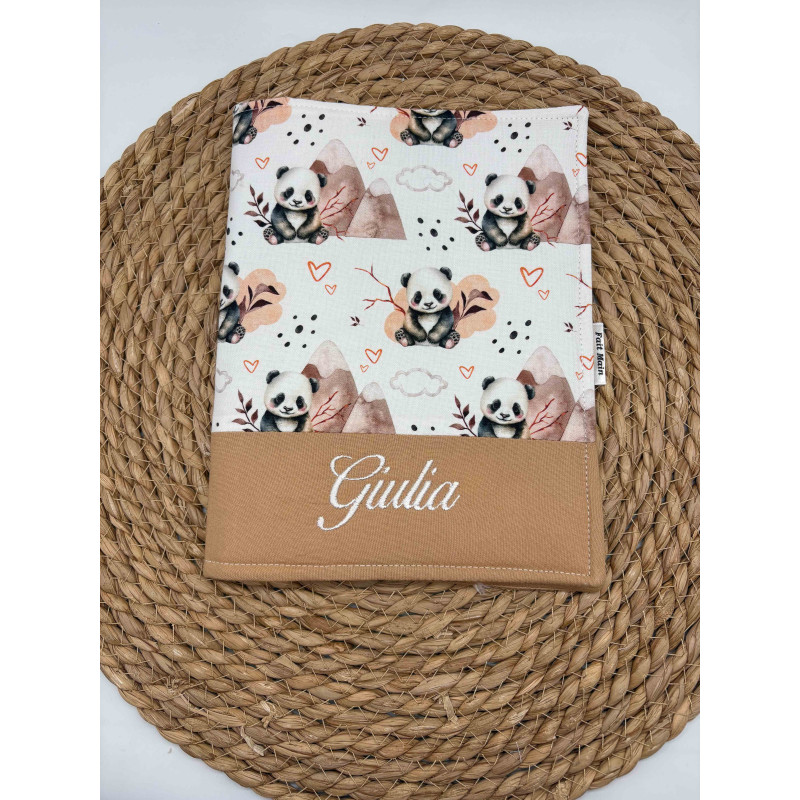 Protège carnet de santé panda marron