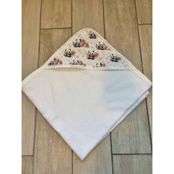 Cape de bain panda marron