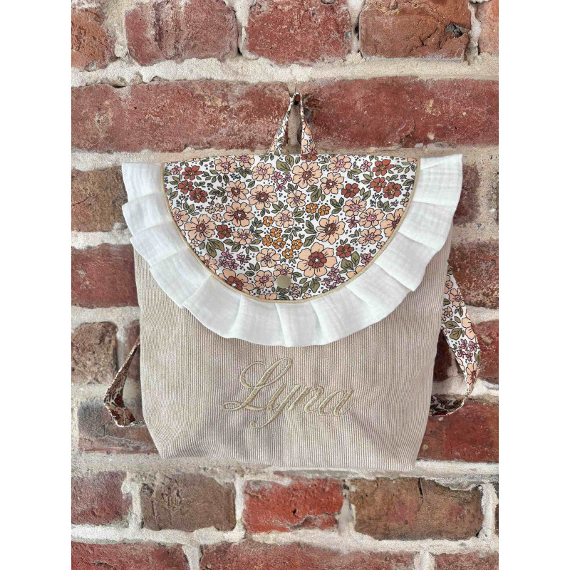 Sac à dos liberty beige froufrou