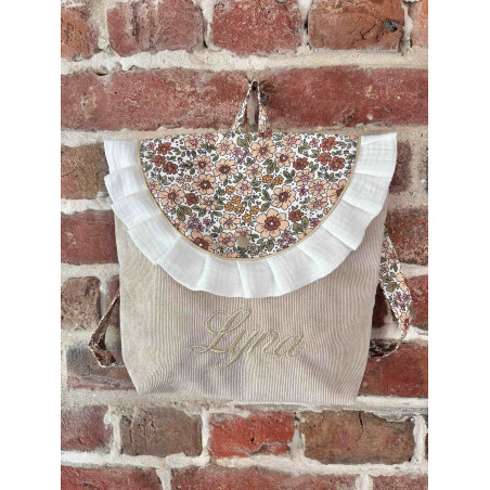 Sac à dos liberty beige froufrou