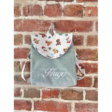 Sac à dos bleu chien