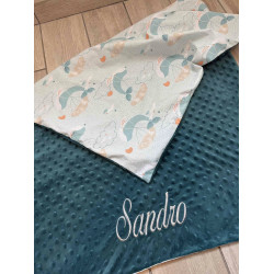 Couverture minky baleines