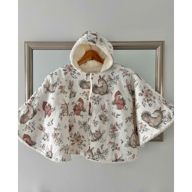 Poncho/ cape INTÉRIEUR ou EXTÉRIEUR animaux de la forêt