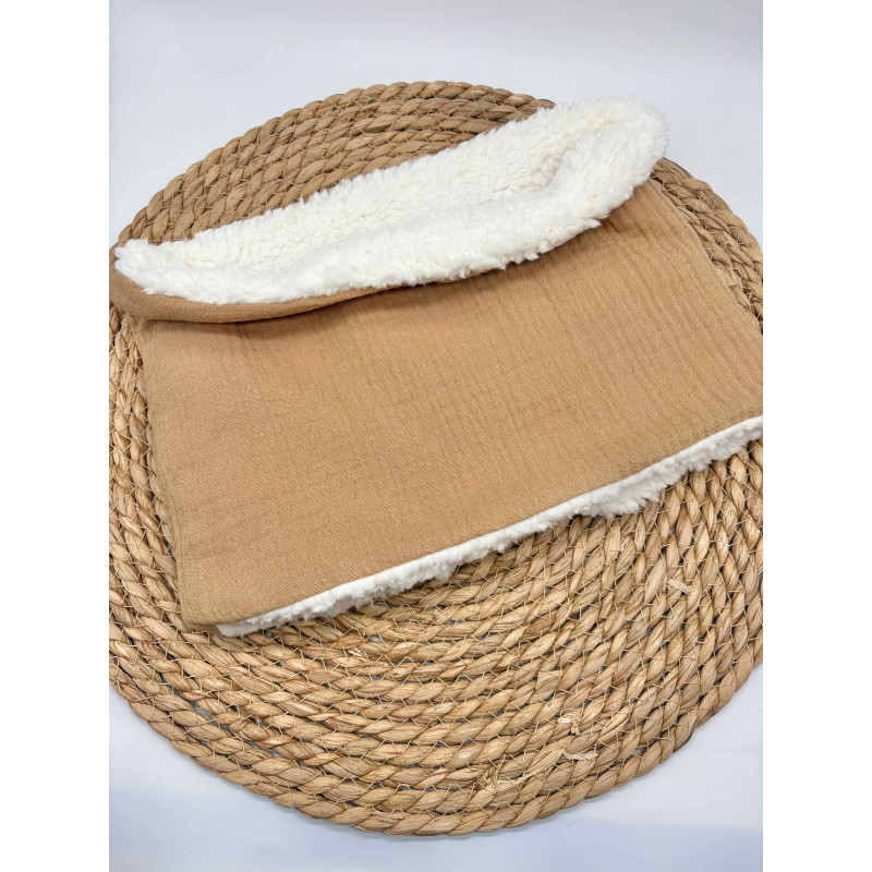 Snood/ tour de cou chaud double gaze beige