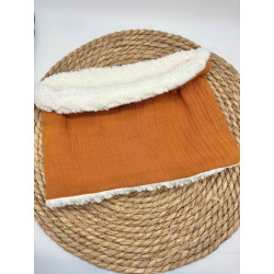 Snood/ tour de cou chaud double gaze camel