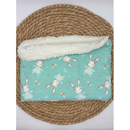 Snood/ tour de cou chaud lapin bleu