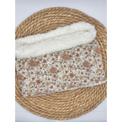 Snood/ tour de cou chaud fleurs beige