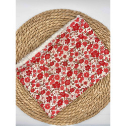 Snood/ tour de cou fleurs rouges