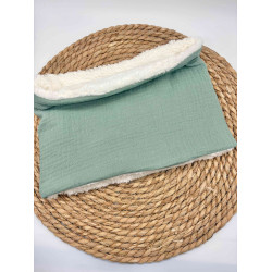Snood  / tour de cou chaud double  gaze vert