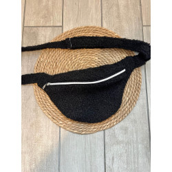 Sac banane moumoute noire et argent