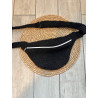 Sac banane moumoute noire et argent