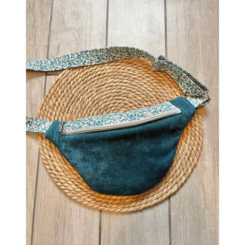 Sac banane bi matière bleu canard