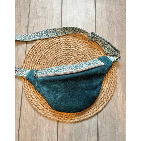 Sac banane bi matière bleu canard