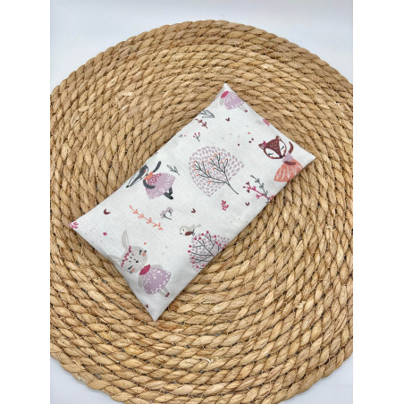 Bouillotte graines de lin animaux rose
