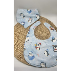 Bavoir 0/3 ans Noël pingouins