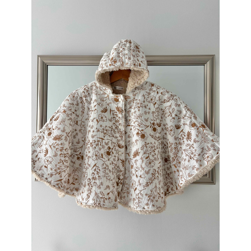Poncho/ cape INTÉRIEUR ou EXTÉRIEUR fleurs/feuilles