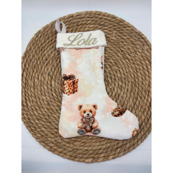 Botte de Noël doudou  léopard