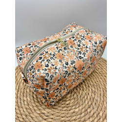 Trousse de toilette fleurs orange