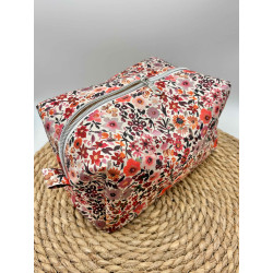 Trousse de toilette aquarelle liberty rose