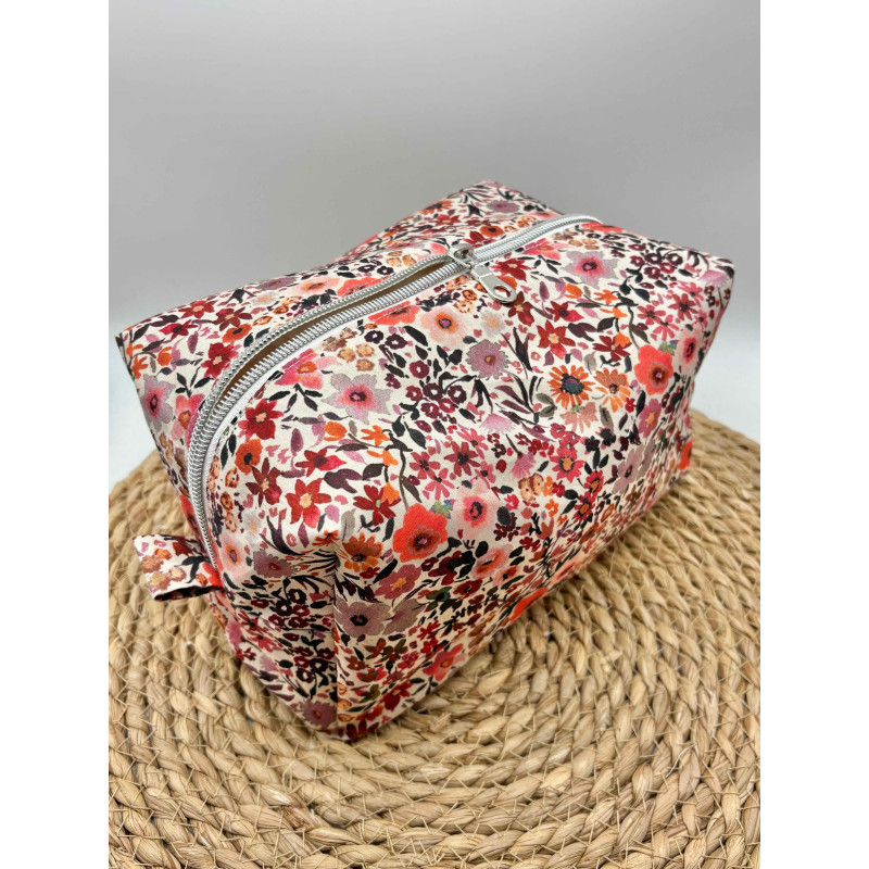 Trousse de toilette aquarelle liberty rose