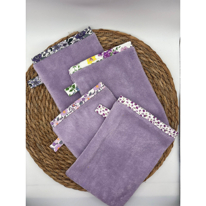 Gant de toilette bambou violet/lila