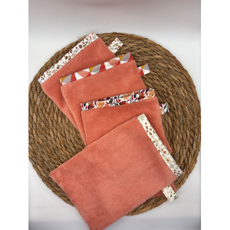 Gant de toilette bambou pêche