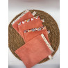 Gant de toilette bambou pêche