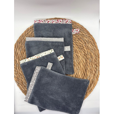 Gant de toilette bambou gris foncé