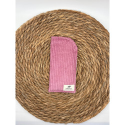 Pochette à lunettes velours côtelé rose