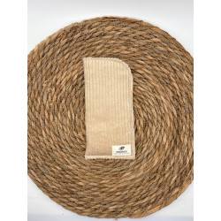 Pochette à lunettes velours côtelé beige