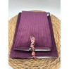 Pochette à livres Poche ou Broché velours côtelé violet
