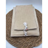 Pochette à livres Poche ou Broché velours côtelé beige