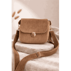 Sac à main velours côtelé marron