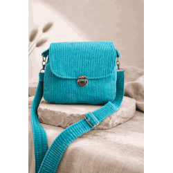 Sac à main velours côtelé bleu flash