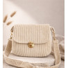 Sac à main velours côtelé beige