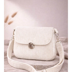 Sac à main velours côtelé blanc