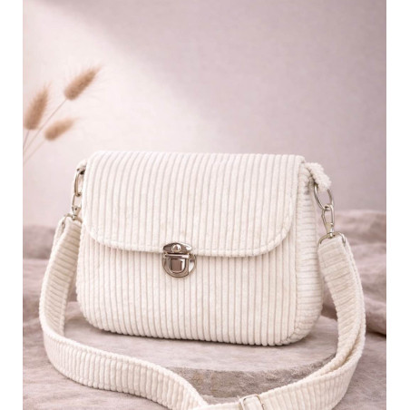Sac à main velours côtelé blanc