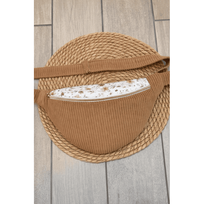 Sac banane bi matière beige clair