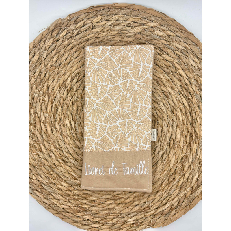 Protège livret de famille beige
