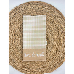 Protège livret de famille Vichy beige