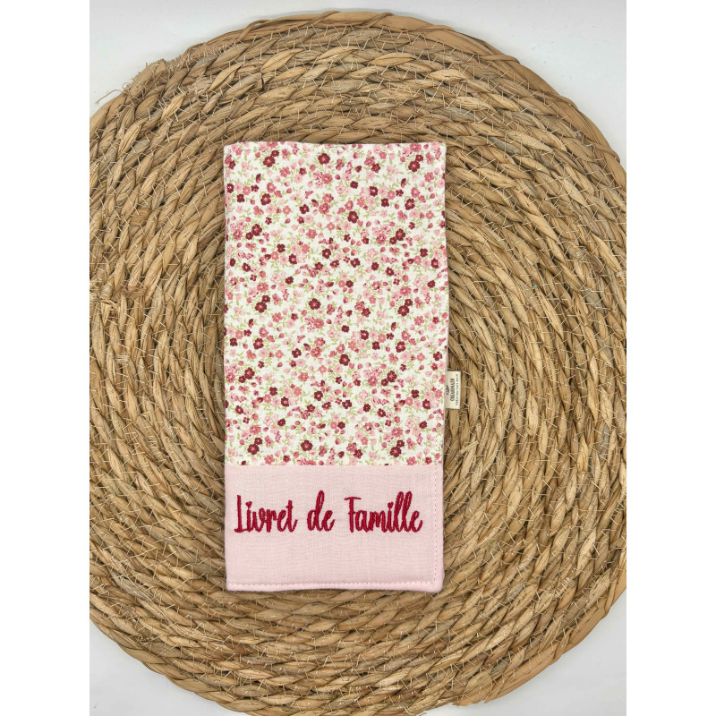 Protège livret de famille Liberty rose