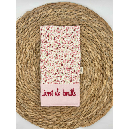 Protège livret de famille Liberty rose