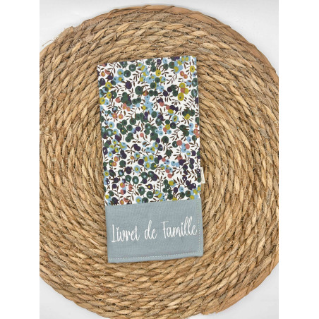 Protège livret de famille Liberty vert