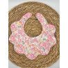 Bavoir fleurs Liberty rose