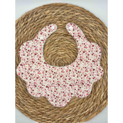 Bavoir fleurs Liberty  rose