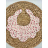 Bavoir fleurs Liberty  rose