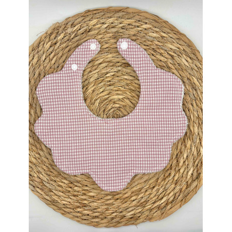 Bavoir fleurs vichy rose