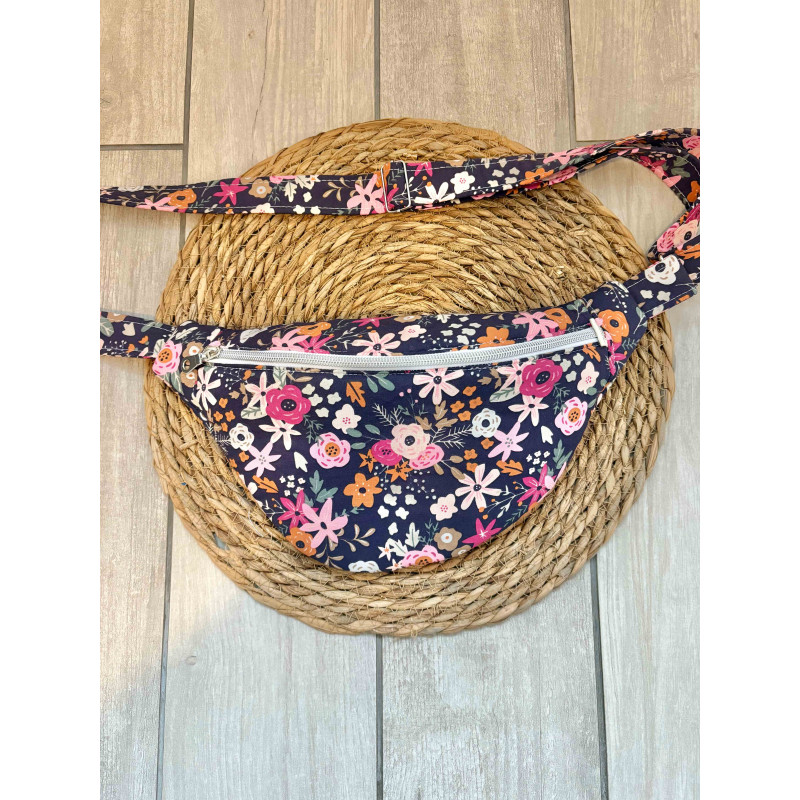 Sac banane fleurs