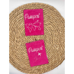 Protège passeport rose flash